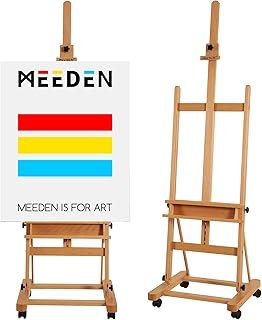 MEEDEN Studio Wood H-Frame Easel: Art Easel with Storage for Artist