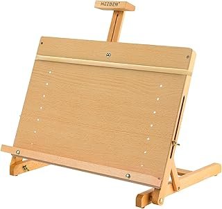 MEEDEN Large H-Frame Drawing Board Easel: Beech Wooden Tabletop Easel