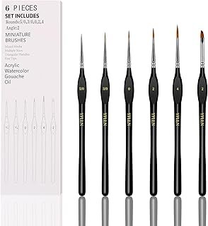 6Pcs Micro Paint Brushes Set with Triangular Handles - for Acrylics, Oils, Watercolors & Paint by Number, Figurine, 40k，Mandala Painting(Black)