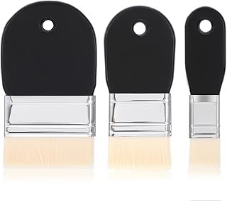 Flat Paint Brushes Wide Nylon Bristles, 3Pcs Flat Nylon Bristles Painting Brushes, Flat Wide Paint Brushes for Acrylic, Oil