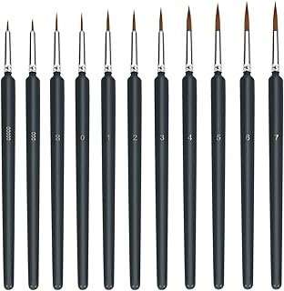 11 Pieces Fine Detail Paint Brush Miniature Painting Brushes Kit Micro Artist Paints Brush Set or Art Painting, Detailing, Model Craft Art Painting
