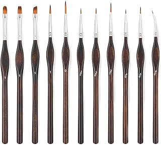11-Piece Fine Detail Paint Brush Set for Miniatures and Model Painting