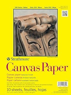 Strathmore 300 Series Canvas Pa, 9"x12" Glue Bound, 10 Sheets