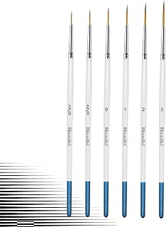 Rigger Brush Set, 6 Pcs Rigger Brushes for Painting Fine Long Lines, Thin Lines, Blades of Grass, Hair and More. Paint Brushes for Acrylic, Watercolour, Oil and Gouache Painting