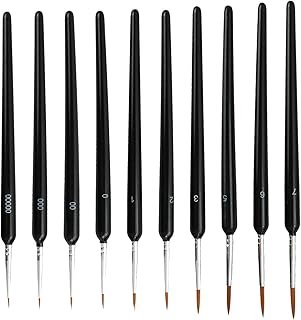 11 Piece Fine Detail Paint Brush Set, Tiny Paintbrushes, Versatile Miniature Artist Brushes for Watercolor Oils Acrylics, Ideal for Detailing Art Painting, Perfect for Models Crafts