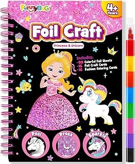 FUNNYB&G Foil Art Kit, Kids Craft, Gifts for Girls Aged 6-8