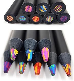 SEQ 8-Color Rainbow Pencils: Jumbo Colored Pencils for Adult and Children Coloring, Sketching, and Drawing - Fun, Cute Drawing Kit, Cool Gifts, School and Art Supplies for Adults and Kids Alike