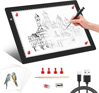 Zocelight A4 Light Box for tracing,Ultra-Thin Magnetic led Light pad for Diamond Painting,Stepless dimming Copy Board for Drawing,Sketching,Tattoo,lightbox for Artists,X-ray Viewing,Weeding Vinyl