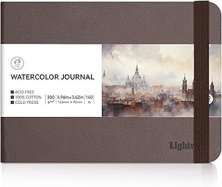 LIGHTWISH Watercolor Sketchbook, Hot Press, 12 x 12 cm, 20 Sheets