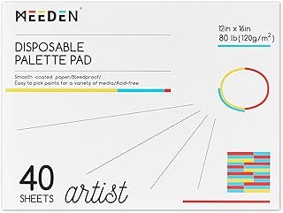 MEEDEN Artist Palette Paper Pad: 12"x16", 40 Sheets (80lb/120gsm) for Adult