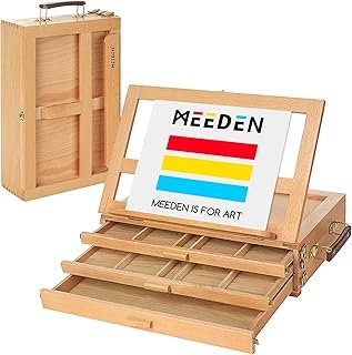 MEEDEN Large Artist Tabletop Sketchbox Easel: Adjustable Storage Box Easel