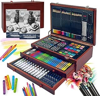 KINSPORY 180PC Deluxe Art Set, Art Supplies for Artists Beginners Creation