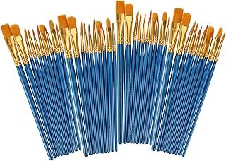 40 Pieces Paint Brushes Set Detail Small Brush, Oil Watercolor Acrylic Paint Brush, Artist Paintbrushes for Acrylic Painting, Body Face Rock Canvas, Adult Drawing Arts Crafts Supplies, Blue