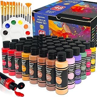 Acrylic Paints Set, 60ml Art Craft Paint Bottles - 48 Colors Set