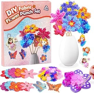 Arts and Craft Kits for Kids Poke-in Art Gifts for 4 5 6 7 8 Year Old Girls Birthday Presents Kid Craft Activity Party Favors Supplies Educational Toys Flower Gifts for Girls Toys Age 4-12