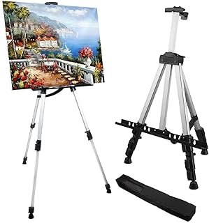 Sooyee Artist Easel Stand, Aluminum Metal Adjustable Easel with Carry Bag