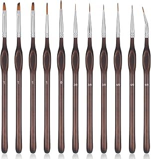 11pcs Micro Detail Paint Brushes – Professional Miniature for Acrylic, Watercolour, Oil – Ideal for Models, Paint by Numbers, Nail Art, Rock Painting & Miniatures for Warhammer 40k & DND