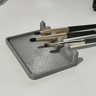 2PCS Portable Paint Brush Organizers Brush Holder with Front Drip Tray for Painting Easy to Clean Portable Stand (grey 2pcs)