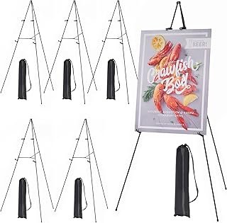MEEDEN 6Pcs Easel Stand for Sign: 63" Art Metal Easel for Display with Bag