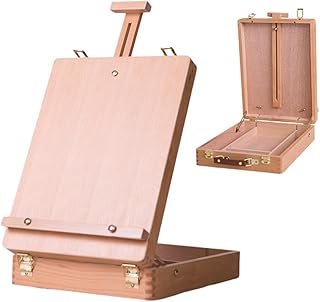Premium Beech Wood Tabletop Sketchbox Easel with Storage – Adjustable Portable Studio Art Box for Painting & Drawing, Ideal for Artists, Students & Beginners