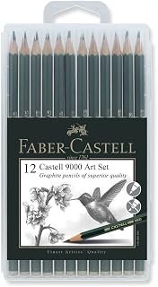 Faber-Castell 9000 Graphite Pencils Art Set In Slimflexi Case (8H-2H, 12pcs)