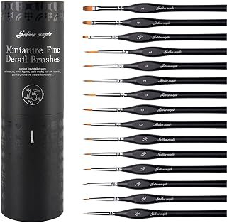 Golden Maple Detail Paint Brushes Set 10pcs Miniature Brushes for Fine Detailing & Art Painting - Acrylic, Watercolor, Oil, Models