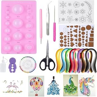 Naturezhen 24 Pack Paper Quilling Kit, DIY Art & Craft Gift for Teens, Adults & Seniors, Includes Tools, 5 Quilling Pattern, Relaxing & Creative Hobby for Stress Relief