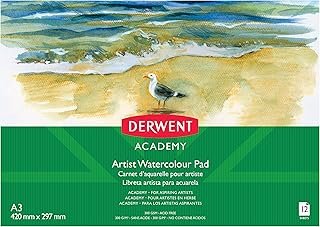 DERWENT(R) Academy Artist Watercolour Pad, Landscape A3 12 Sheets