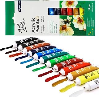 Mont Marte Signature Acrylic Paint 12-Pieces Set, 12 ml