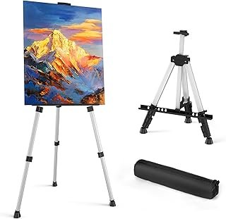 Art Painting Display Easel Stand - Silver Adjustable Floor Artist Easel