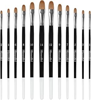 Filbert Paint Brush Set, 12 pcs Filbert Paint Brushes for Painting Soft Edges, Leaves, Clouds and More, for Acrylic, Watercolour, Oil and Gouache Painting, Brushes for Artists and Beginners