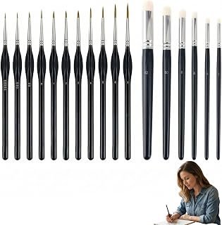 10 PCS Fine Detail Miniature Paint Brushes and Drybrush Set – Versatile Model Paint Brushes for Citadel, Warhammer 40k, Large and Medium Model Painting – Intricate Detail and Dry Brush Techniques