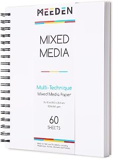 MEEDEN Mixed Media Paper Pad: 8"x10", 112lb/165gsm, 60 Sheets, Spiral Bound