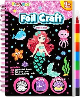 FUNNYB&G Foil Art Kit, Kids Craft, Gifts for Girls Aged 6-8