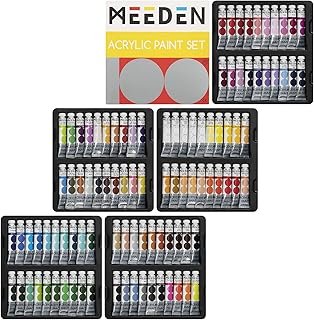 MEEDEN Acrylic Paint Set, 100 Colors Paint Tubes, 0.41 fl Oz /12ml Acrylic Paints, Heavy Body Rich Pigments, Non-toxic Artist Craft Paint Sets, Art Supplies for Canvas Painting