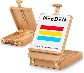 MEEDEN Table Top Easel for Painting: Portable Tabletop Easel with Storage