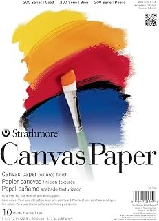 Strathmore 200 Series Canvas Paper Pad, 9"x12" Tape Bound, 10 Sheets