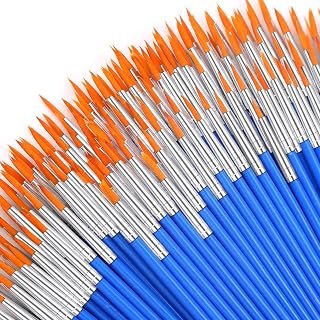 Anezus 100Pcs Small Paint Brushes Set for Kids, Fine Detail Brushes for Classroom, Model, Canvas, Face, Nail Art, Acrylic, Watercolor, Craft Supplies