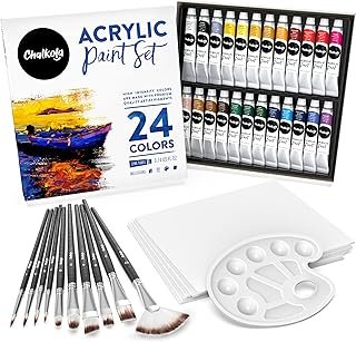 Chalkola 40 Acrylic Paint Set for Adults with 24 Acrylic Paints Kit (22ml)