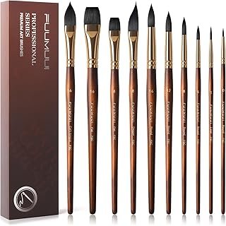 Watercolour Brushes Professional Synthetic Squirrel Hair Paintbrush 10Pcs