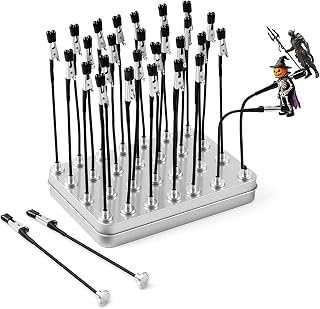 30PCS Metal Painting Stand Base Holder with Magnetic Bendable Alligator Clip Sticks Set & Metal Organizer Box, Modeling Tools for Airbrushing, Gundam Model Building, Miniatures & Crafts