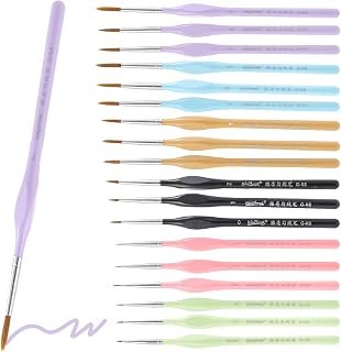 18 Pcs Detail Paint Brush Set Micro Fine Paint Brushes with Triangular Handles Fine Tip Detail Brushes for Oil, Acrylic Painting, Models, Paint by Numbers