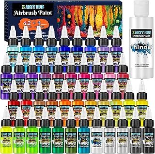 Airbrush Paint Set, 42 Acrylic Paints with 120 ml Thinner