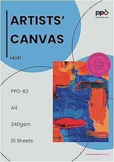 PPD Inkjet Canvas 100% Real Printable Cotton LTR 8.5 x 11" 92lbs. 340gsm 17mil x 10 sheets (PPD083-10)