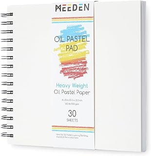 MEEDEN 8"x 8" Oil Pastel Paper Pad: 140lb/300gsm, 30 Sheets Fine Textured